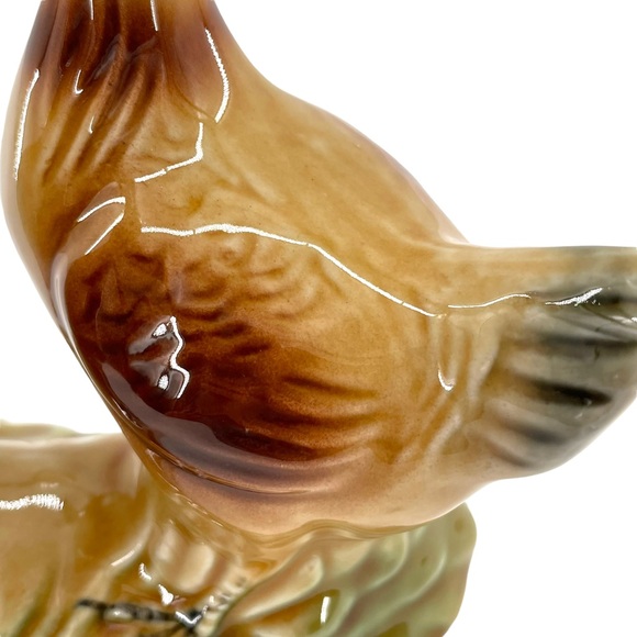 Vintage Rooster & Hen Amber Glaze Ceramic Figurine Made in Brazil #4201 6" High - Picture 8 of 11